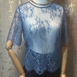 Charlotte Russe Blue Lace Top